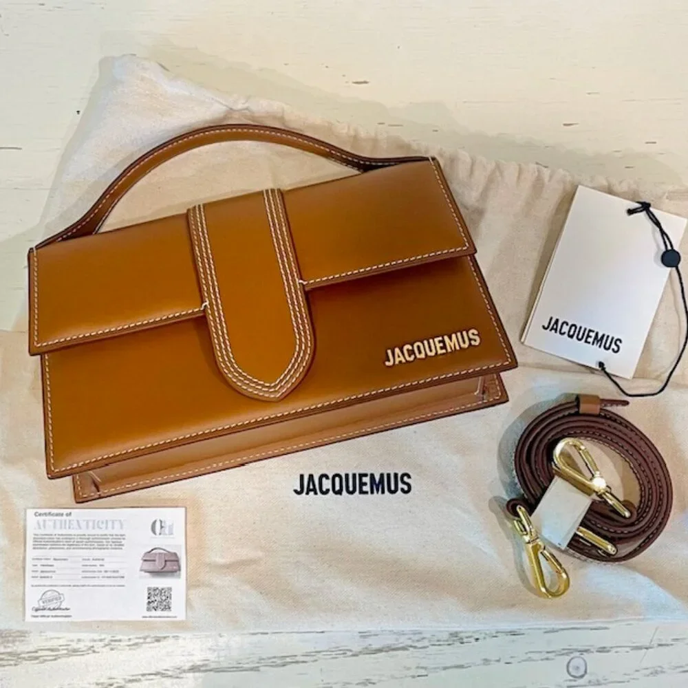 NEW - Jacquemus Le Grand Bambino Light Brown Leather Crossbody Bag โจ - Picture 6 of 6